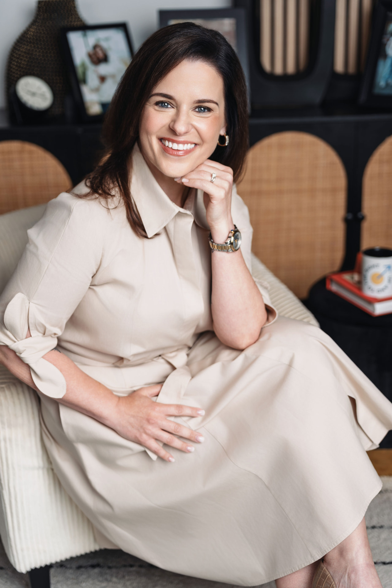 Tracy Hill seated for a conversation